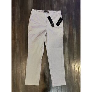 Up! Pants Montreal Dailylook Womens Pinstripe Pull On Dress Pants Black White